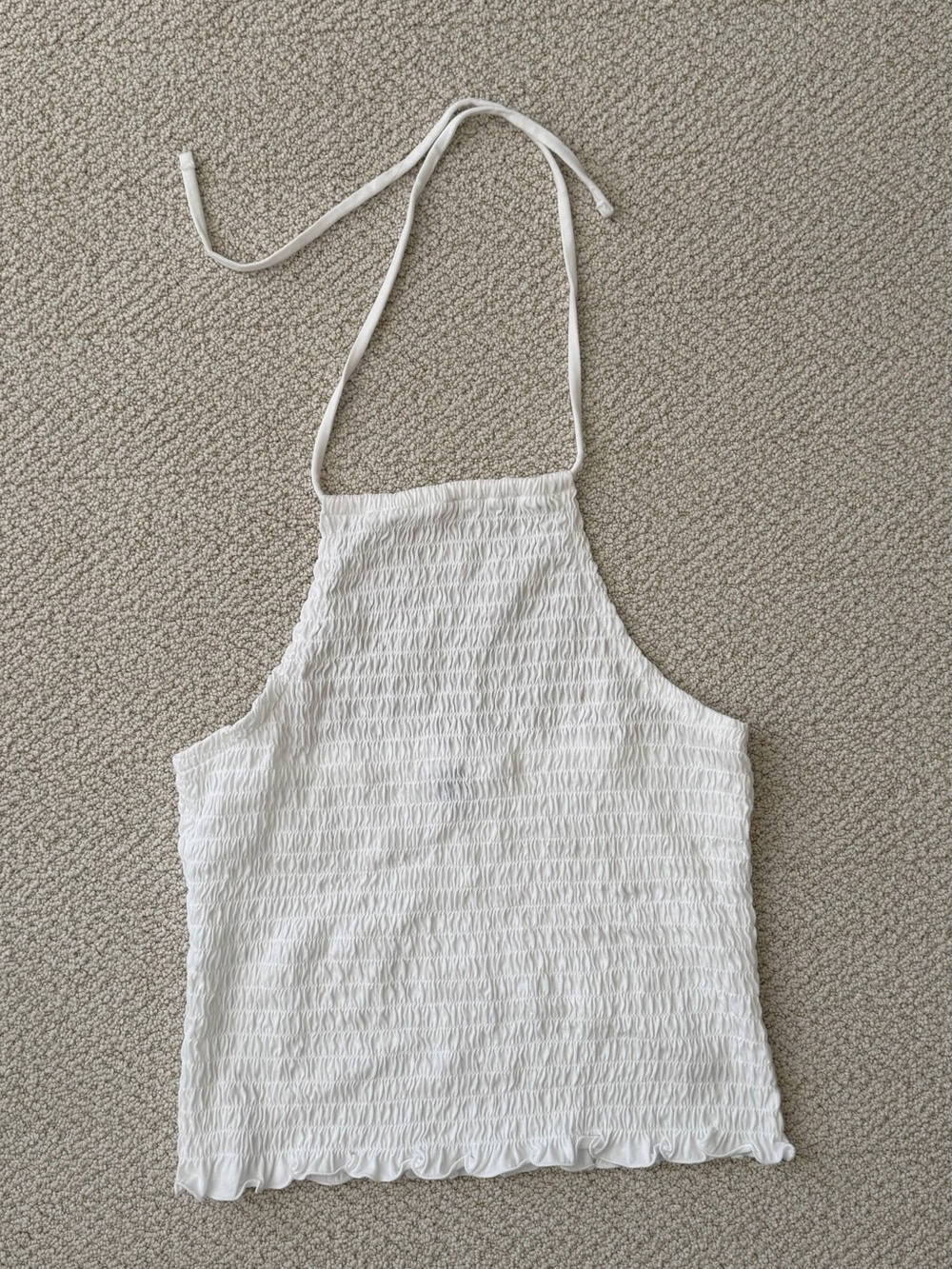 Old Navy White Smocked Halter Camisole